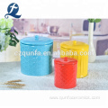 Glazed Round Colorful Food Storage Canister